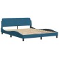vidaXL Bettgestell mit Kopfteil Blau 160x200 cm Samt vidaXL Bettgestell mit Kopfteil Blau 160x200 cm Samt
