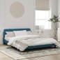 vidaXL Bettgestell mit Kopfteil Blau 160x200 cm Samt vidaXL Bettgestell mit Kopfteil Blau 160x200 cm Samt