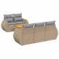 vidaXL 6-tlg. Garten-Sofagarnitur mit Kissen Beige Poly Rattan vidaXL 6-tlg. Garten-Sofagarnitur mit Kissen Beige Poly Rattan