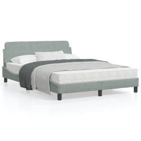 vidaXL Bettgestell ohne Matratze Hellgrau 120x200 cm Samt
