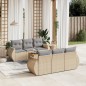 vidaXL 7-tlg. Garten-Sofagarnitur mit Kissen Beige Poly Rattan vidaXL 7-tlg. Garten-Sofagarnitur mit Kissen Beige Poly Rattan