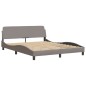 vidaXL Bettgestell mit Kopfteil Taupe 160x200 cm Stoff vidaXL Bettgestell mit Kopfteil Taupe 160x200 cm Stoff