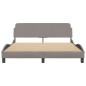 vidaXL Bettgestell mit Kopfteil Taupe 160x200 cm Stoff vidaXL Bettgestell mit Kopfteil Taupe 160x200 cm Stoff