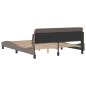 vidaXL Bettgestell mit Kopfteil Taupe 160x200 cm Stoff vidaXL Bettgestell mit Kopfteil Taupe 160x200 cm Stoff