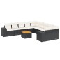 vidaXL 11-tlg. Garten-Sofagarnitur mit Kissen Schwarz Poly Rattan vidaXL 11-tlg. Garten-Sofagarnitur mit Kissen Schwarz Poly Rattan