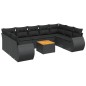 vidaXL 10-tlg. Garten-Sofagarnitur mit Kissen Schwarz Poly Rattan vidaXL 10-tlg. Garten-Sofagarnitur mit Kissen Schwarz Poly Rattan