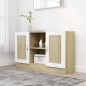 vidaXL Sideboard Weiß Sonoma-Eiche 120x30,5x70 cm Holzwerkstoff vidaXL Sideboard Weiß Sonoma-Eiche 120x30,5x70 cm Holzwerkstoff