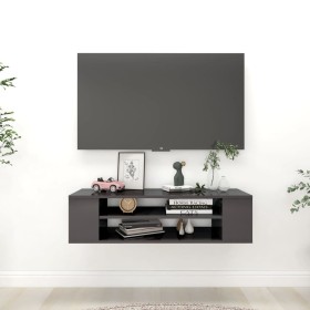 vidaXL TV-Hängeschrank Hochglanz-Grau 100x30x26,5 cm Holzwerkstoff