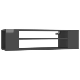 vidaXL TV-Hängeschrank Hochglanz-Grau 100x30x26,5 cm Holzwerkstoff