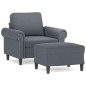 vidaXL Sessel mit Hocker Dunkelgrau 60 cm Samt vidaXL Sessel mit Hocker Dunkelgrau 60 cm Samt