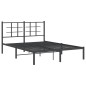 vidaXL Bettgestell mit Kopfteil Metall Schwarz 140x190 cm vidaXL Bettgestell mit Kopfteil Metall Schwarz 140x190 cm