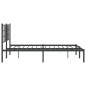 vidaXL Bettgestell mit Kopfteil Metall Schwarz 140x190 cm vidaXL Bettgestell mit Kopfteil Metall Schwarz 140x190 cm