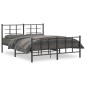vidaXL Bettgestell mit Kopf- und Fußteil Metall Schwarz 160x200 cm vidaXL Bettgestell mit Kopf- und Fußteil Metall Schwarz 160x200 cm