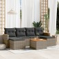 vidaXL 7-tlg. Garten-Sofagarnitur mit Kissen Grau Poly Rattan vidaXL 7-tlg. Garten-Sofagarnitur mit Kissen Grau Poly Rattan