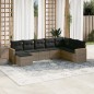 vidaXL 8-tlg. Garten-Sofagarnitur mit Kissen Grau Poly Rattan vidaXL 8-tlg. Garten-Sofagarnitur mit Kissen Grau Poly Rattan
