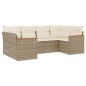 vidaXL 6-tlg. Garten-Sofagarnitur mit Kissen Beige Poly Rattan vidaXL 6-tlg. Garten-Sofagarnitur mit Kissen Beige Poly Rattan