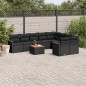 vidaXL 10-tlg. Garten-Sofagarnitur mit Kissen Schwarz Poly Rattan vidaXL 10-tlg. Garten-Sofagarnitur mit Kissen Schwarz Poly Rattan