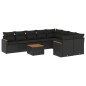 vidaXL 10-tlg. Garten-Sofagarnitur mit Kissen Schwarz Poly Rattan vidaXL 10-tlg. Garten-Sofagarnitur mit Kissen Schwarz Poly Rattan