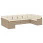 vidaXL 10-tlg. Garten-Sofagarnitur mit Kissen Beige Poly Rattan vidaXL 10-tlg. Garten-Sofagarnitur mit Kissen Beige Poly Rattan