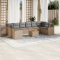 vidaXL 11-tlg. Garten-Sofagarnitur mit Kissen Beige Poly Rattan vidaXL 11-tlg. Garten-Sofagarnitur mit Kissen Beige Poly Rattan