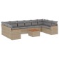 vidaXL 11-tlg. Garten-Sofagarnitur mit Kissen Beige Poly Rattan vidaXL 11-tlg. Garten-Sofagarnitur mit Kissen Beige Poly Rattan