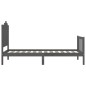 Massivholzbett mit Kopfteil Grau 100x200 cm Massivholzbett mit Kopfteil Grau 100x200 cm