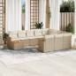 vidaXL 11-tlg. Garten-Sofagarnitur mit Kissen Beige Poly Rattan vidaXL 11-tlg. Garten-Sofagarnitur mit Kissen Beige Poly Rattan