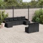 vidaXL 9-tlg. Garten-Sofagarnitur mit Kissen Schwarz Poly Rattan vidaXL 9-tlg. Garten-Sofagarnitur mit Kissen Schwarz Poly Rattan
