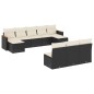vidaXL 10-tlg. Garten-Sofagarnitur mit Kissen Schwarz Poly Rattan vidaXL 10-tlg. Garten-Sofagarnitur mit Kissen Schwarz Poly Rattan