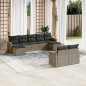 vidaXL 9-tlg. Garten-Sofagarnitur mit Kissen Grau Poly Rattan vidaXL 9-tlg. Garten-Sofagarnitur mit Kissen Grau Poly Rattan