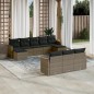 vidaXL 10-tlg. Garten-Sofagarnitur mit Kissen Grau Poly Rattan vidaXL 10-tlg. Garten-Sofagarnitur mit Kissen Grau Poly Rattan