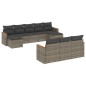 vidaXL 10-tlg. Garten-Sofagarnitur mit Kissen Grau Poly Rattan vidaXL 10-tlg. Garten-Sofagarnitur mit Kissen Grau Poly Rattan