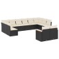 vidaXL 12-tlg. Garten-Sofagarnitur mit Kissen Schwarz Poly Rattan vidaXL 12-tlg. Garten-Sofagarnitur mit Kissen Schwarz Poly Rattan
