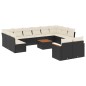 vidaXL 13-tlg. Garten-Sofagarnitur mit Kissen Schwarz Poly Rattan vidaXL 13-tlg. Garten-Sofagarnitur mit Kissen Schwarz Poly Rattan