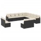 vidaXL 13-tlg. Garten-Sofagarnitur mit Kissen Schwarz Poly Rattan vidaXL 13-tlg. Garten-Sofagarnitur mit Kissen Schwarz Poly Rattan
