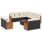 vidaXL 12-tlg. Garten-Sofagarnitur mit Kissen Schwarz Poly Rattan vidaXL 12-tlg. Garten-Sofagarnitur mit Kissen Schwarz Poly Rattan