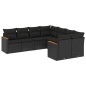 vidaXL 8-tlg. Garten-Sofagarnitur mit Kissen Schwarz Poly Rattan vidaXL 8-tlg. Garten-Sofagarnitur mit Kissen Schwarz Poly Rattan