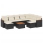 vidaXL 10-tlg. Garten-Sofagarnitur mit Kissen Schwarz Poly Rattan vidaXL 10-tlg. Garten-Sofagarnitur mit Kissen Schwarz Poly Rattan
