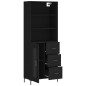Highboard Schwarz 69,5x34x180 cm Holzwerkstoff Highboard Schwarz 69,5x34x180 cm Holzwerkstoff