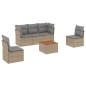 vidaXL 6-tlg. Garten-Sofagarnitur mit Kissen Beige Poly Rattan vidaXL 6-tlg. Garten-Sofagarnitur mit Kissen Beige Poly Rattan