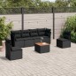 vidaXL 7-tlg. Garten-Sofagarnitur mit Kissen Schwarz Poly Rattan vidaXL 7-tlg. Garten-Sofagarnitur mit Kissen Schwarz Poly Rattan