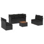 vidaXL 8-tlg. Garten-Sofagarnitur mit Kissen Schwarz Poly Rattan vidaXL 8-tlg. Garten-Sofagarnitur mit Kissen Schwarz Poly Rattan