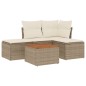 vidaXL 5-tlg. Garten-Sofagarnitur mit Kissen Beige Poly Rattan vidaXL 5-tlg. Garten-Sofagarnitur mit Kissen Beige Poly Rattan
