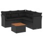vidaXL 6-tlg. Garten-Sofagarnitur mit Kissen Schwarz Poly Rattan vidaXL 6-tlg. Garten-Sofagarnitur mit Kissen Schwarz Poly Rattan