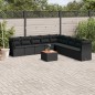 vidaXL 10-tlg. Garten-Sofagarnitur mit Kissen Schwarz Poly Rattan vidaXL 10-tlg. Garten-Sofagarnitur mit Kissen Schwarz Poly Rattan