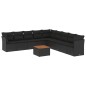vidaXL 10-tlg. Garten-Sofagarnitur mit Kissen Schwarz Poly Rattan vidaXL 10-tlg. Garten-Sofagarnitur mit Kissen Schwarz Poly Rattan
