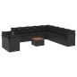 vidaXL 12-tlg. Garten-Sofagarnitur mit Kissen Schwarz Poly Rattan vidaXL 12-tlg. Garten-Sofagarnitur mit Kissen Schwarz Poly Rattan