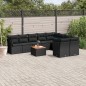 vidaXL 10-tlg. Garten-Sofagarnitur mit Kissen Schwarz Poly Rattan vidaXL 10-tlg. Garten-Sofagarnitur mit Kissen Schwarz Poly Rattan