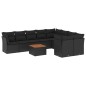 vidaXL 10-tlg. Garten-Sofagarnitur mit Kissen Schwarz Poly Rattan vidaXL 10-tlg. Garten-Sofagarnitur mit Kissen Schwarz Poly Rattan