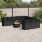 vidaXL 12-tlg. Garten-Sofagarnitur mit Kissen Schwarz Poly Rattan vidaXL 12-tlg. Garten-Sofagarnitur mit Kissen Schwarz Poly Rattan
